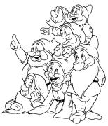 Snow White And The Seven Dwarfs Kleurbladsye Om Te Druk