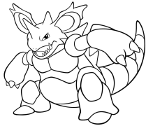 Nidoking Kleurbladsye Om Te Druk