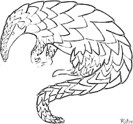 Pangolin Çap Etmək Üçün Səhifələrin Rənglənməsi