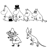 Moomins Çap Etmək Üçün Səhifələrin Rənglənməsi