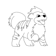 Growlithe Çap Etmək Üçün Səhifələrin Rənglənməsi