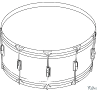 Bass Drum Maimprinta Nga Mga Panid Sa Kolor