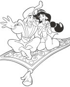 Aladdin Printable Coloring Nplooj Ntawv