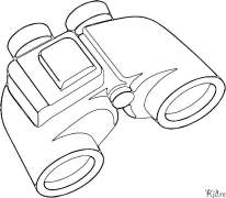 Binoculars Printable Coloring Nplooj Ntawv