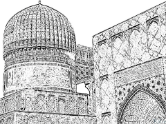 Mosque Printable Coloring Nplooj Ntawv