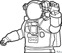 Astronaut Printable Coloring Nplooj Ntawv