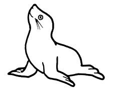 Sea ​​lion ໜ້າສີທີ່ສາມາດພິມໄດ້