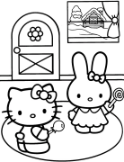 Hello Kitty Spausdinami Spalvinimo Puslapiai